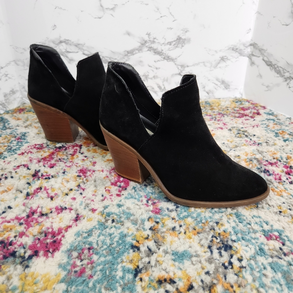 Steve Madden Black Suede Booties Size 7.5m - Picture 3 of 8